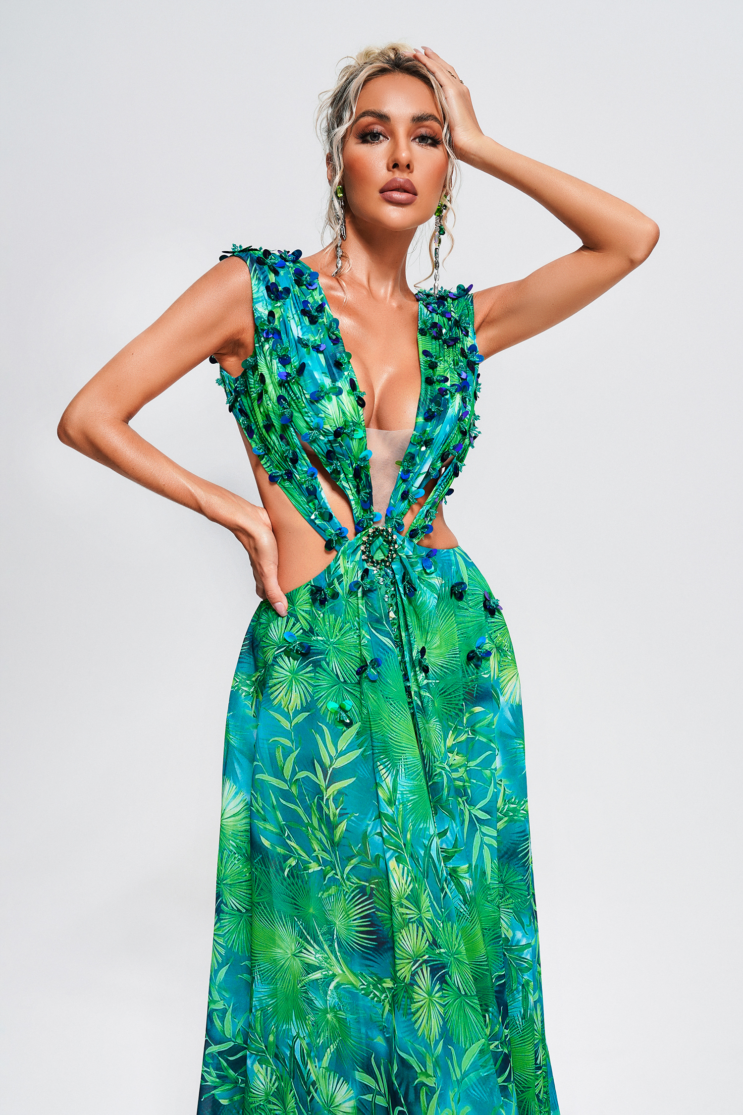 Yoland Printed Embellished Maxi Dress - Image 4