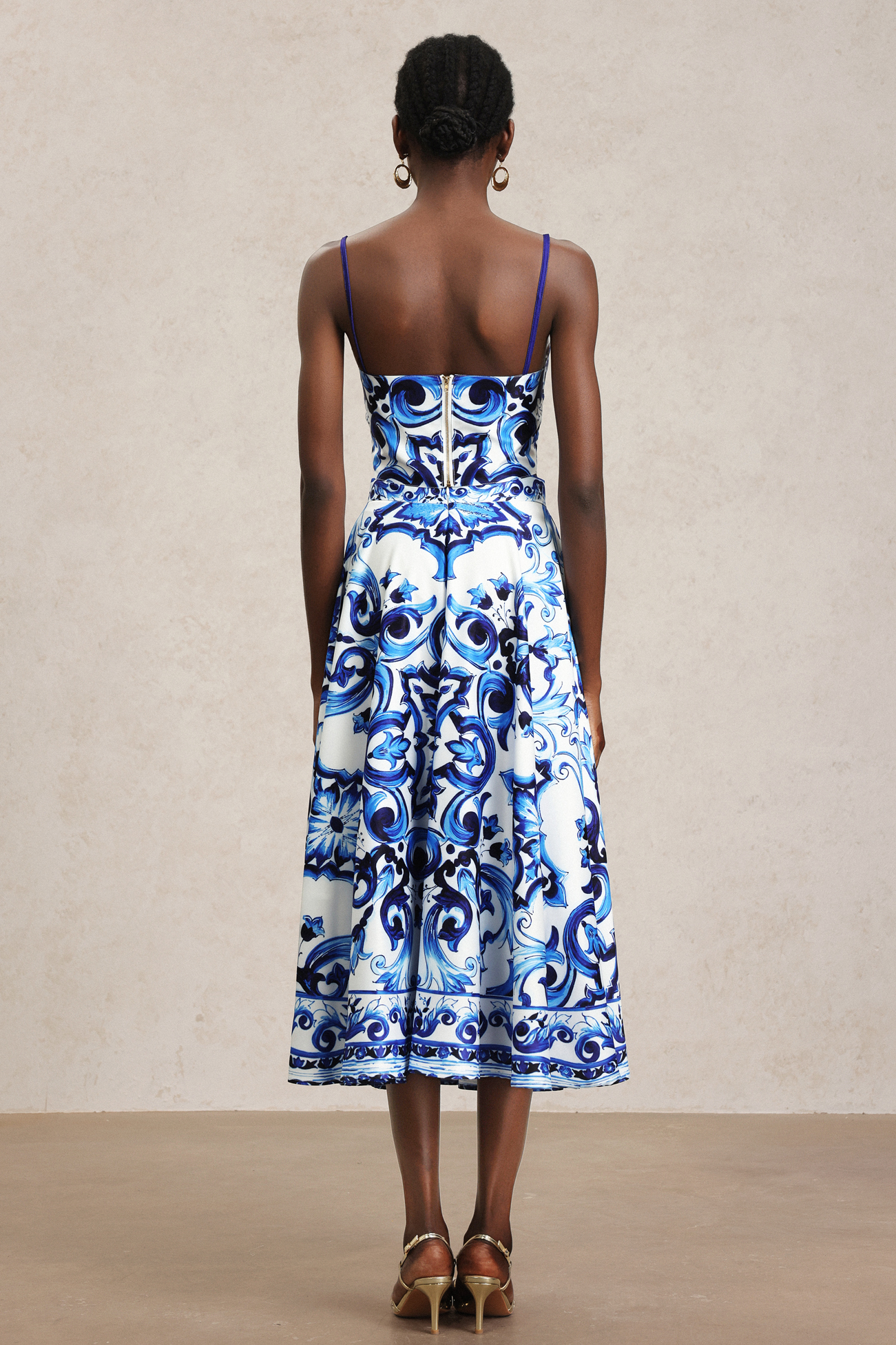 Kaona Halter Floral Printed Top And Skirt Two-Piece Set - Image 9
