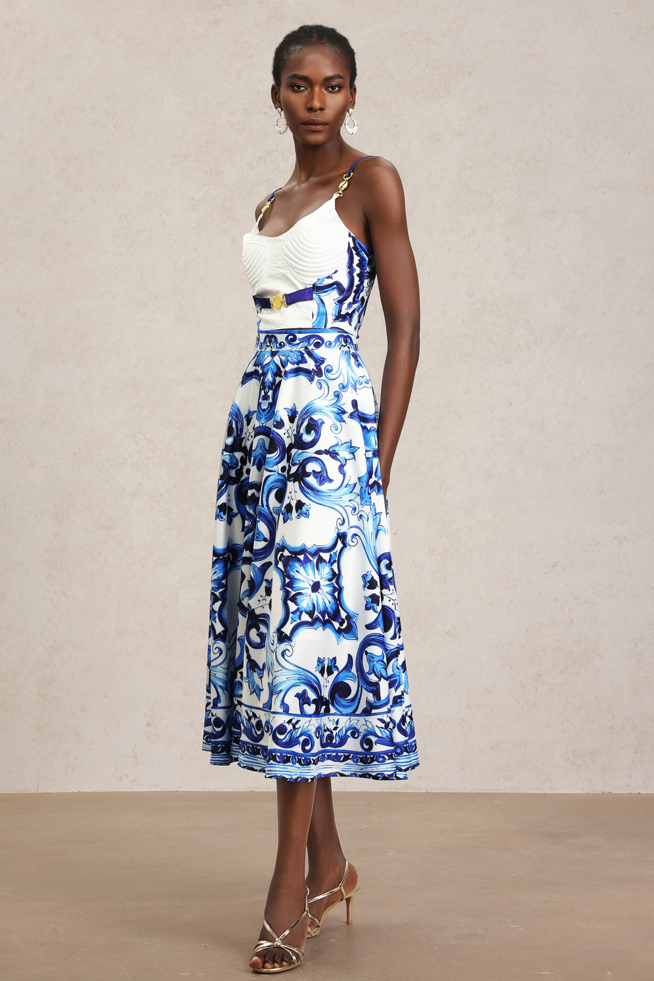 Kaona Halter Floral Printed Top And Skirt Two-Piece Set - Image 6