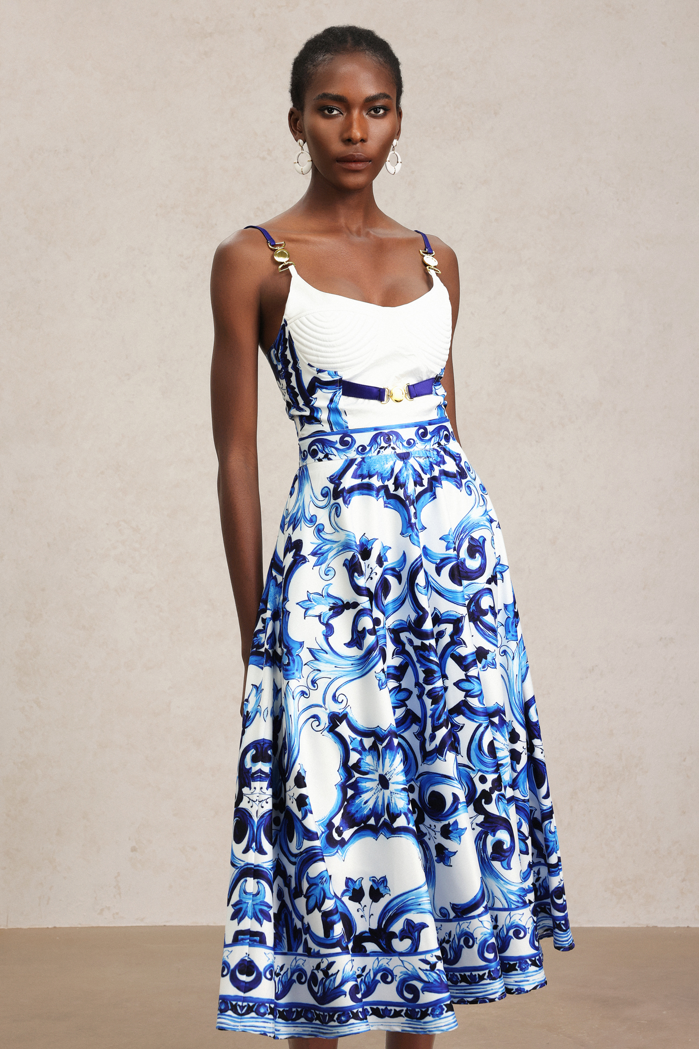 Kaona Halter Floral Printed Top And Skirt Two-Piece Set - Image 5