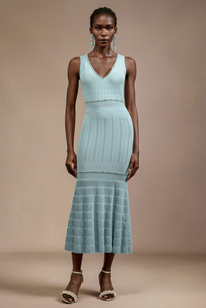 Gregorio Sleeveless Diamond Midi Dress