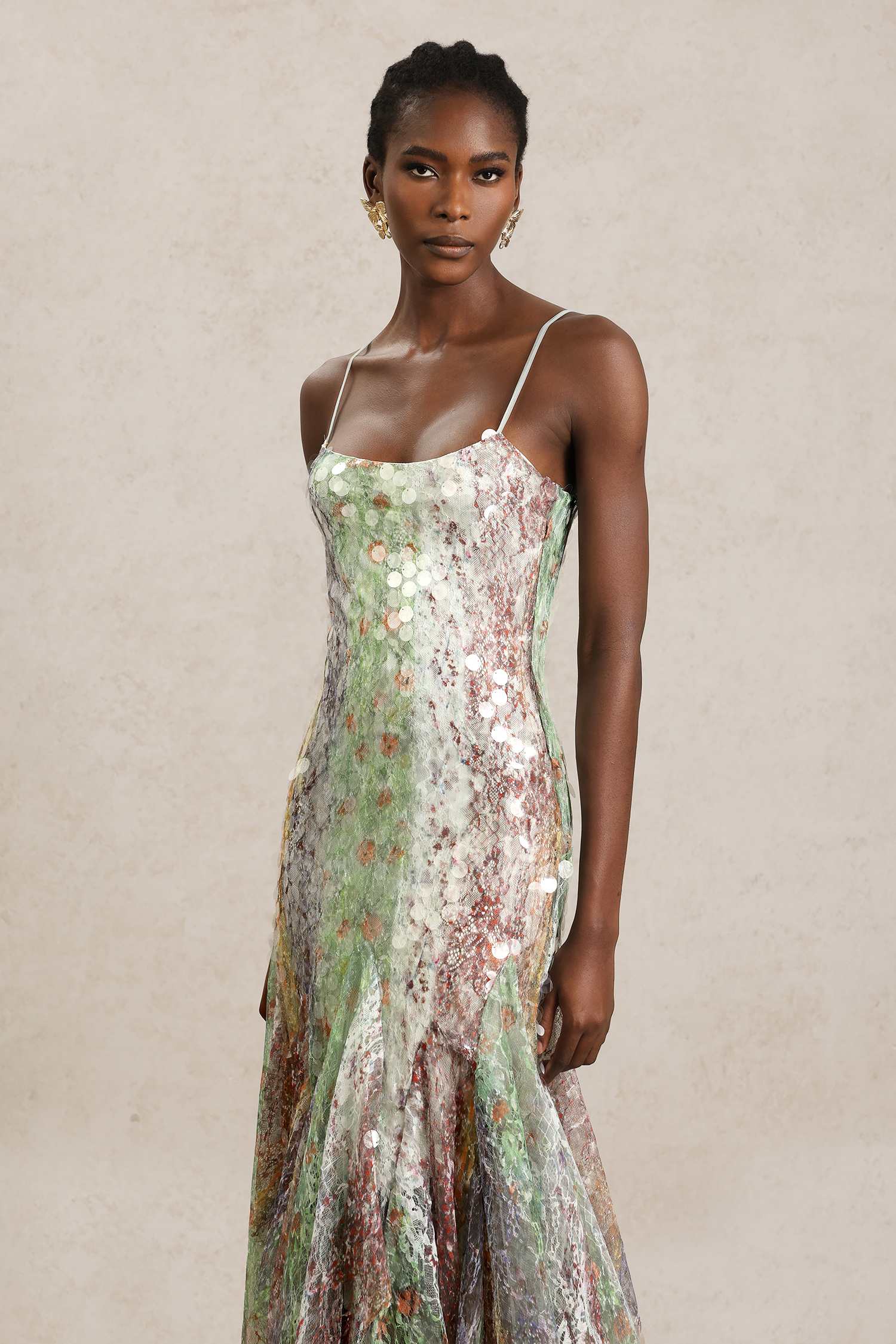 Wola Halter Printed Sequin Maxi Dress - Image 3