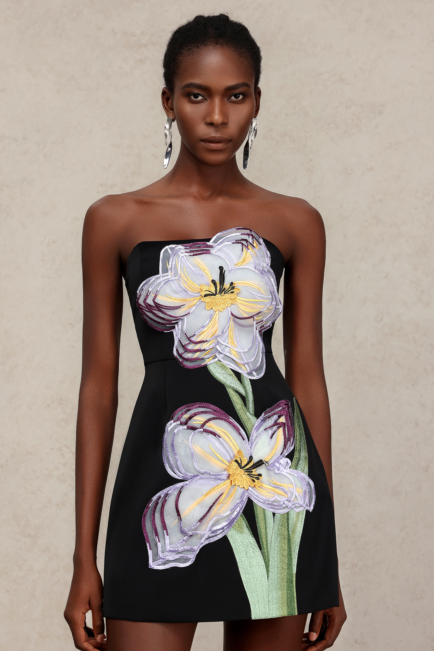 Mavis Sleeveless Embroidery Flowers Mini Dress