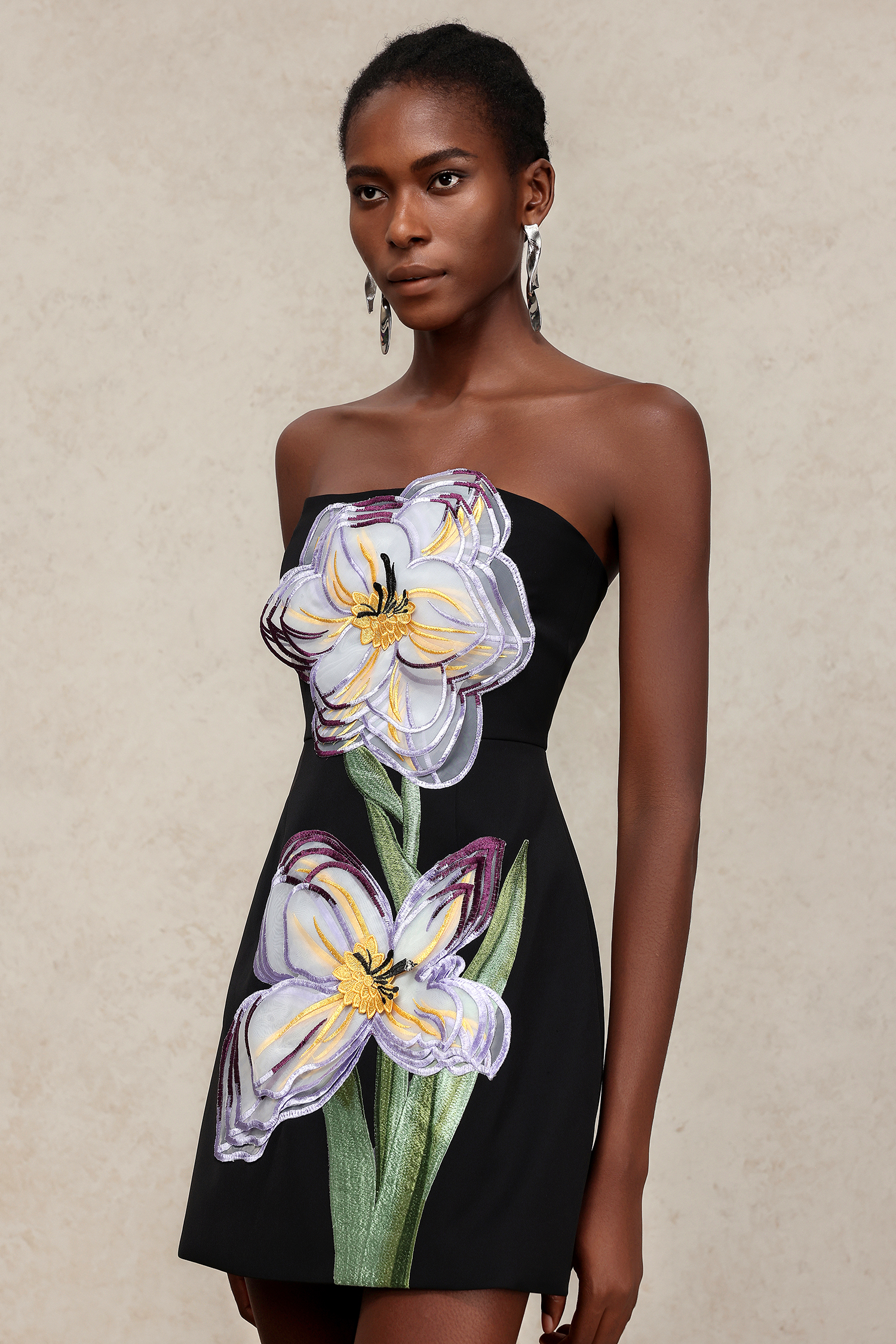 Mavis Sleeveless Embroidery Flowers Mini Dress - Image 4