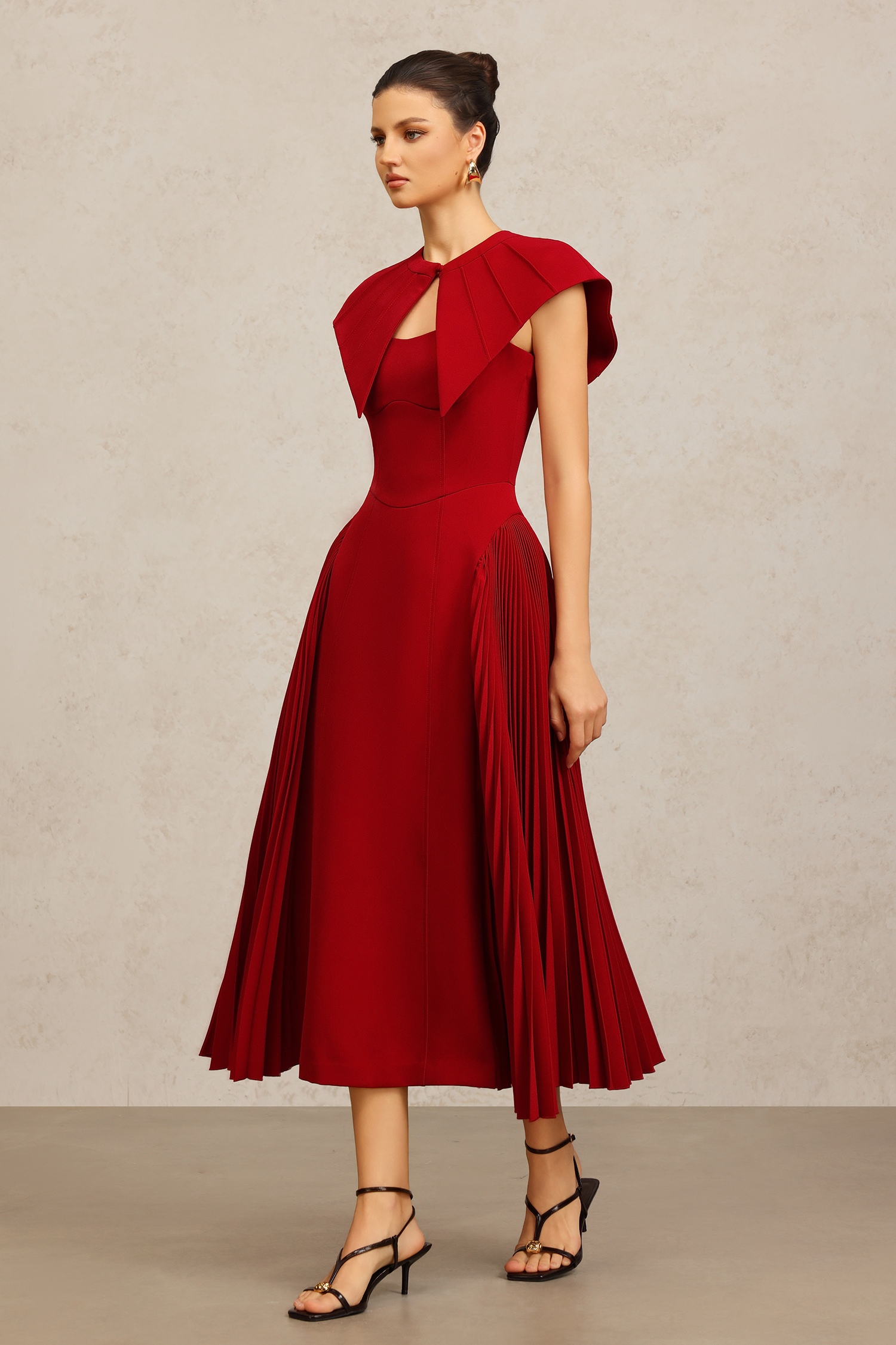 Verna Halter Folds Maxi Dress - Image 4