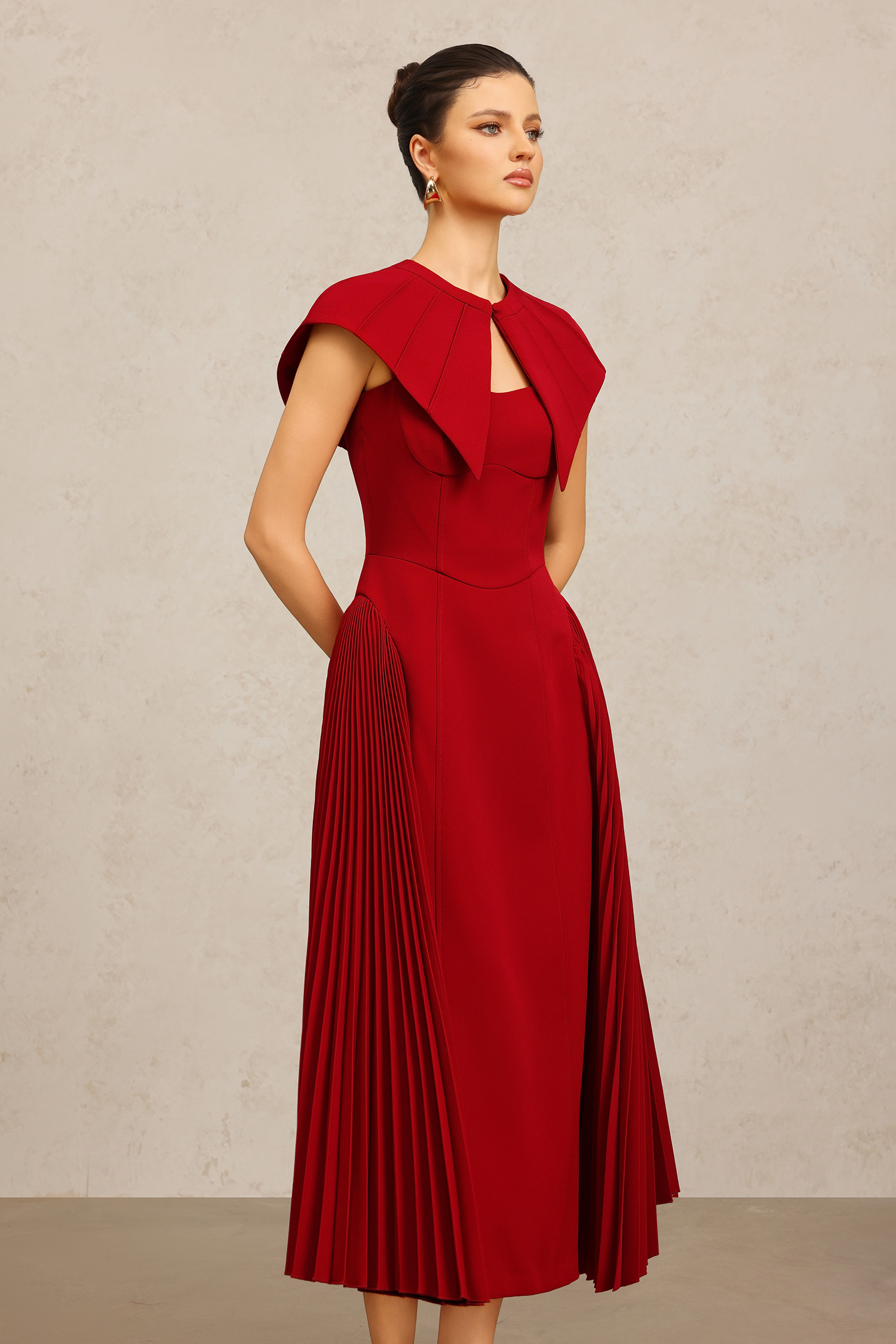Verna Halter Folds Maxi Dress - Image 2