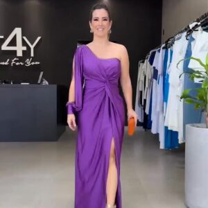 One-Shoulder Elegant Fitted Maxi Dress