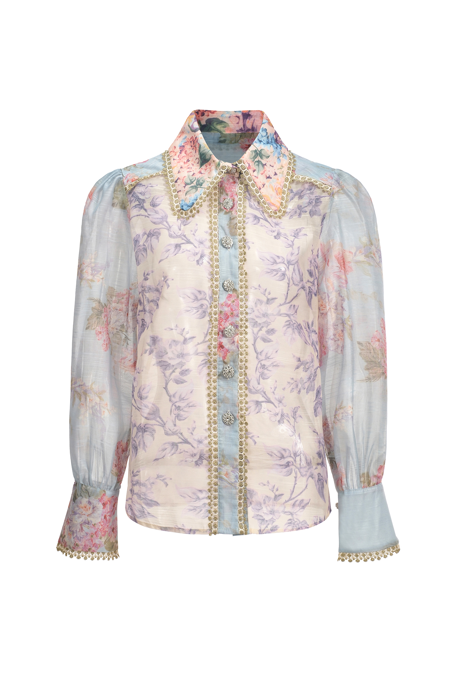 Ruby Long Sleeve Floral Printed Lace Top And Skirt Two-Piece Set - Image 8