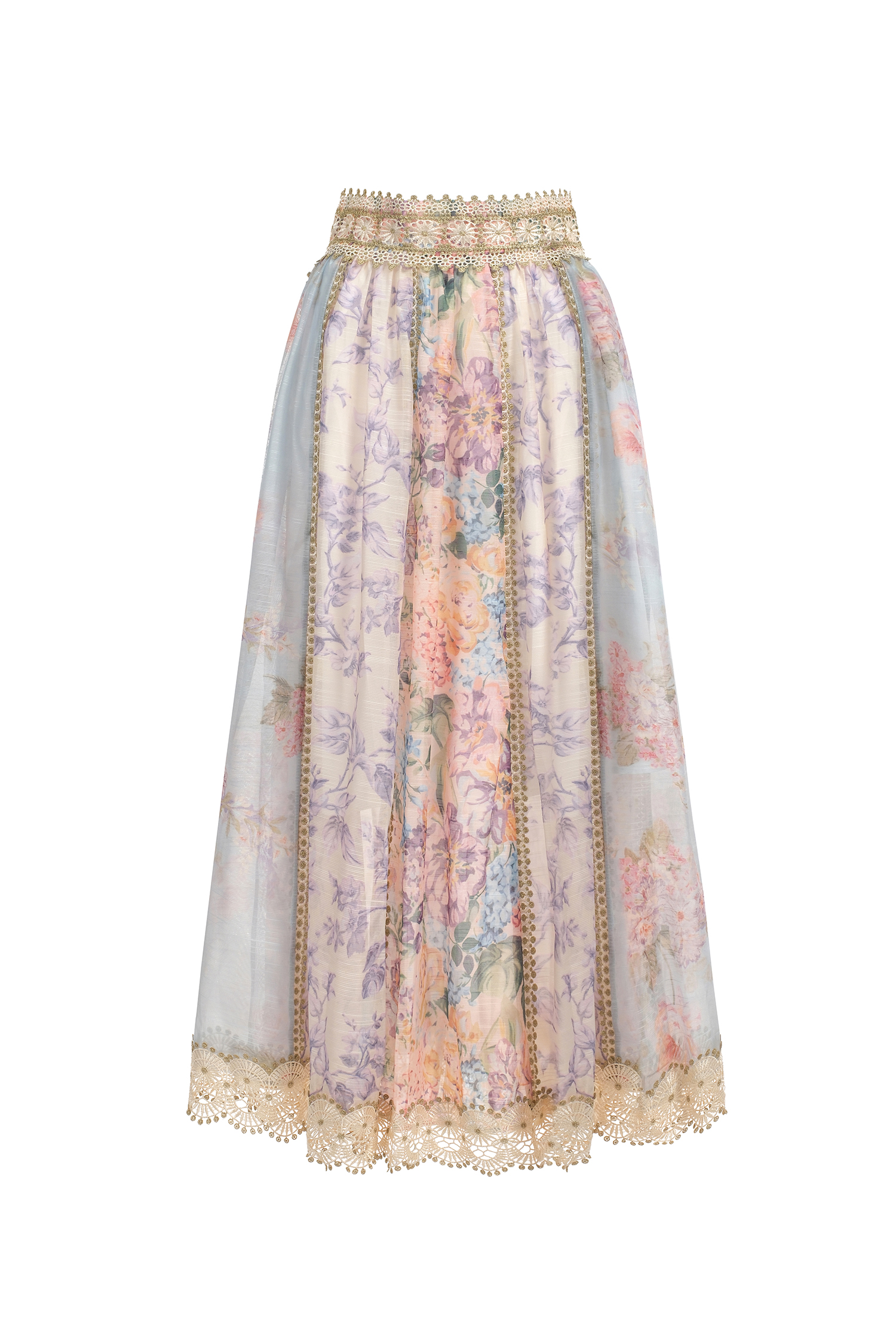 Ruby Long Sleeve Floral Printed Lace Top And Skirt Two-Piece Set - Image 9