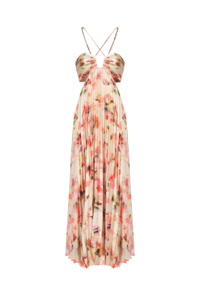 Huresa Halter Sleeveless V-Neck Hollow Out Maxi Dress