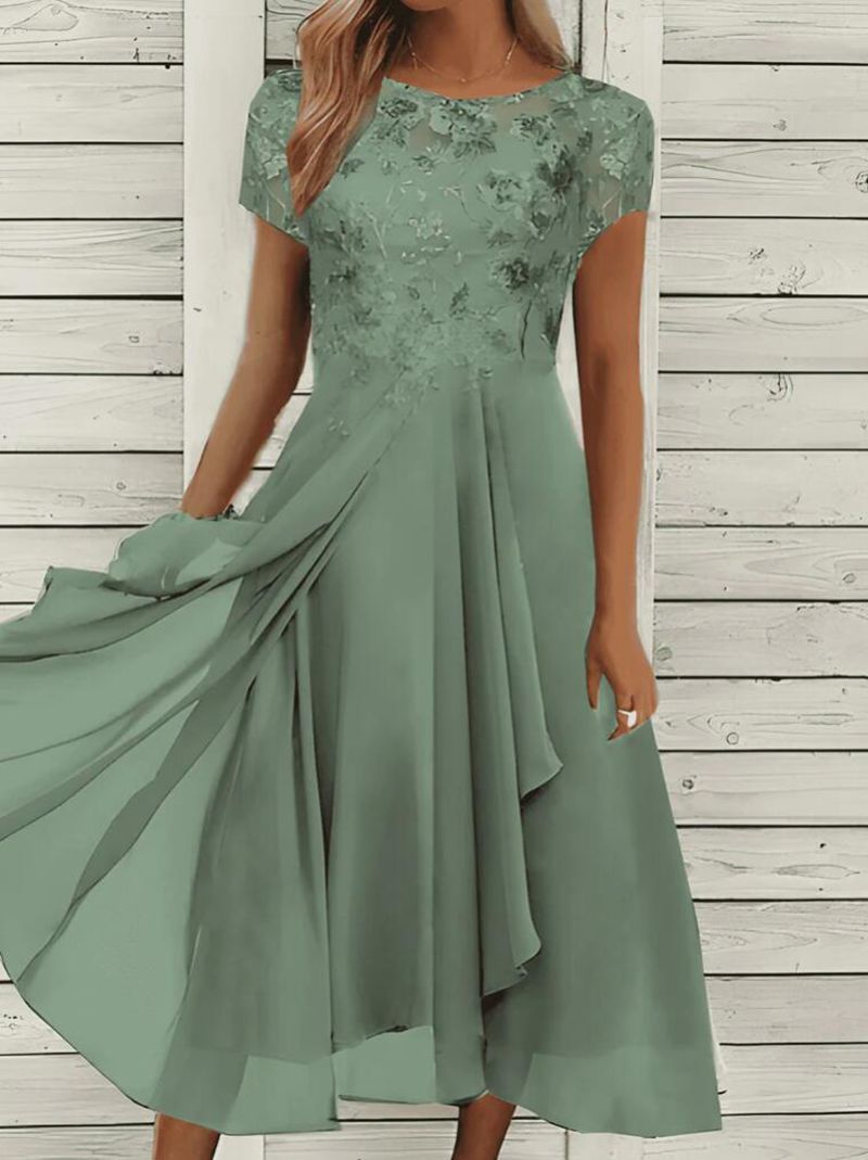 Floral Lace Tiered Midi Dress (Buy 2 Free Shipping)