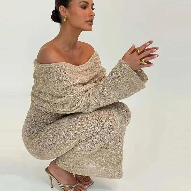 Knit Off Shoulder Maxi Dress (Buy 2 Free Shipping) - Image 7