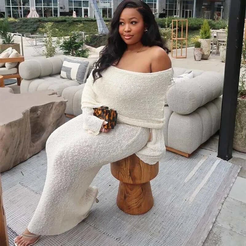 Knit Off Shoulder Maxi Dress (Buy 2 Free Shipping) - Image 4