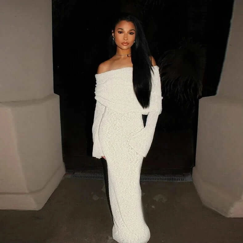 Knit Off Shoulder Maxi Dress (Buy 2 Free Shipping) - Image 6