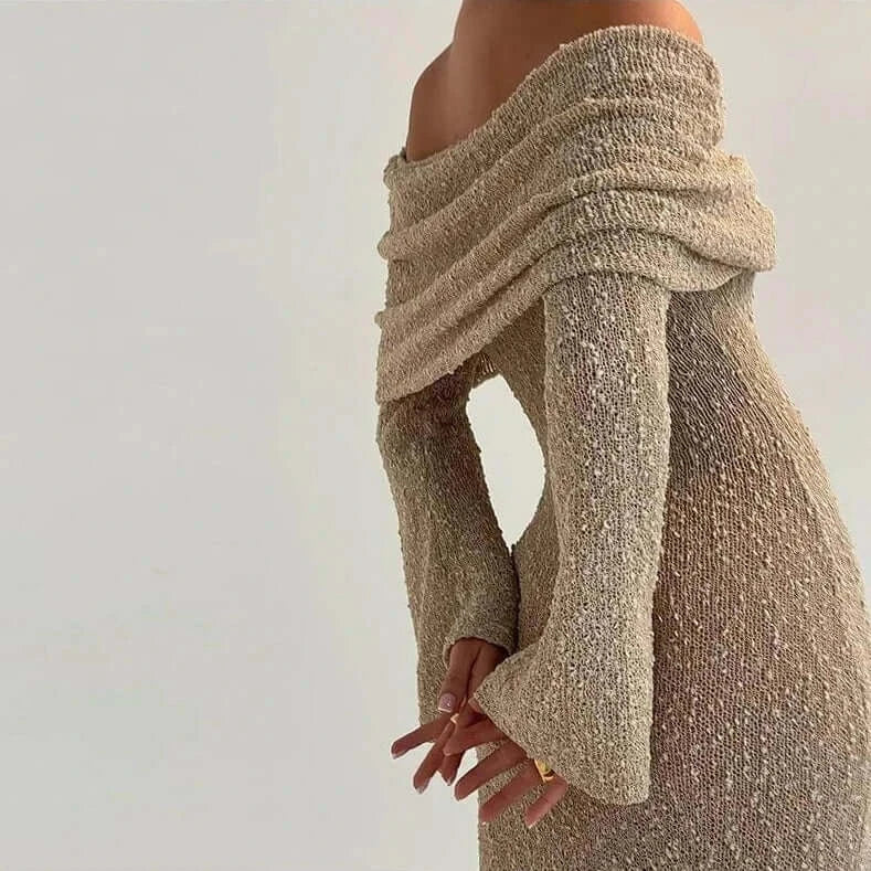 Knit Off Shoulder Maxi Dress (Buy 2 Free Shipping) - Image 8