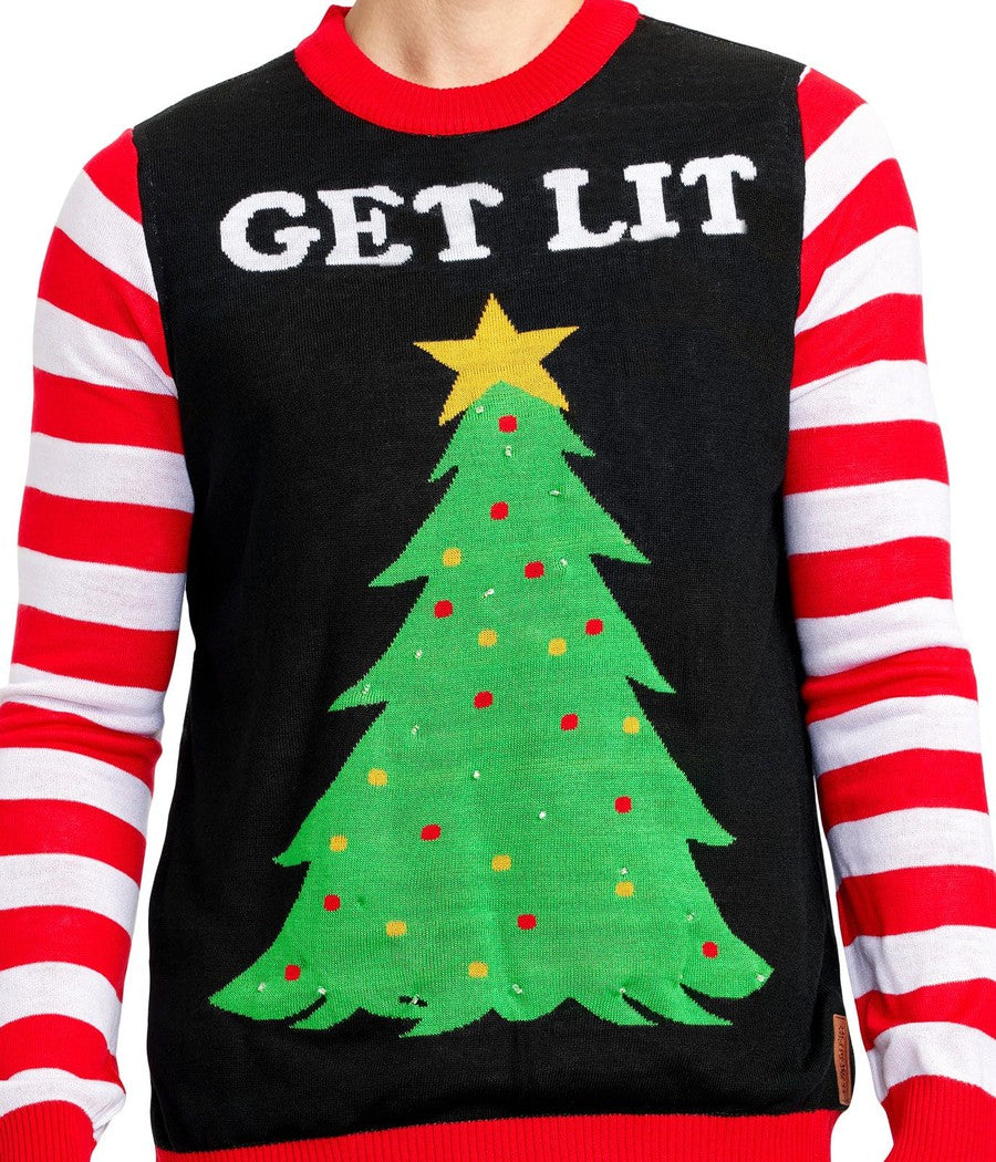 Men's Get Lit Light Up Ugly Christmas Sweater - Image 3