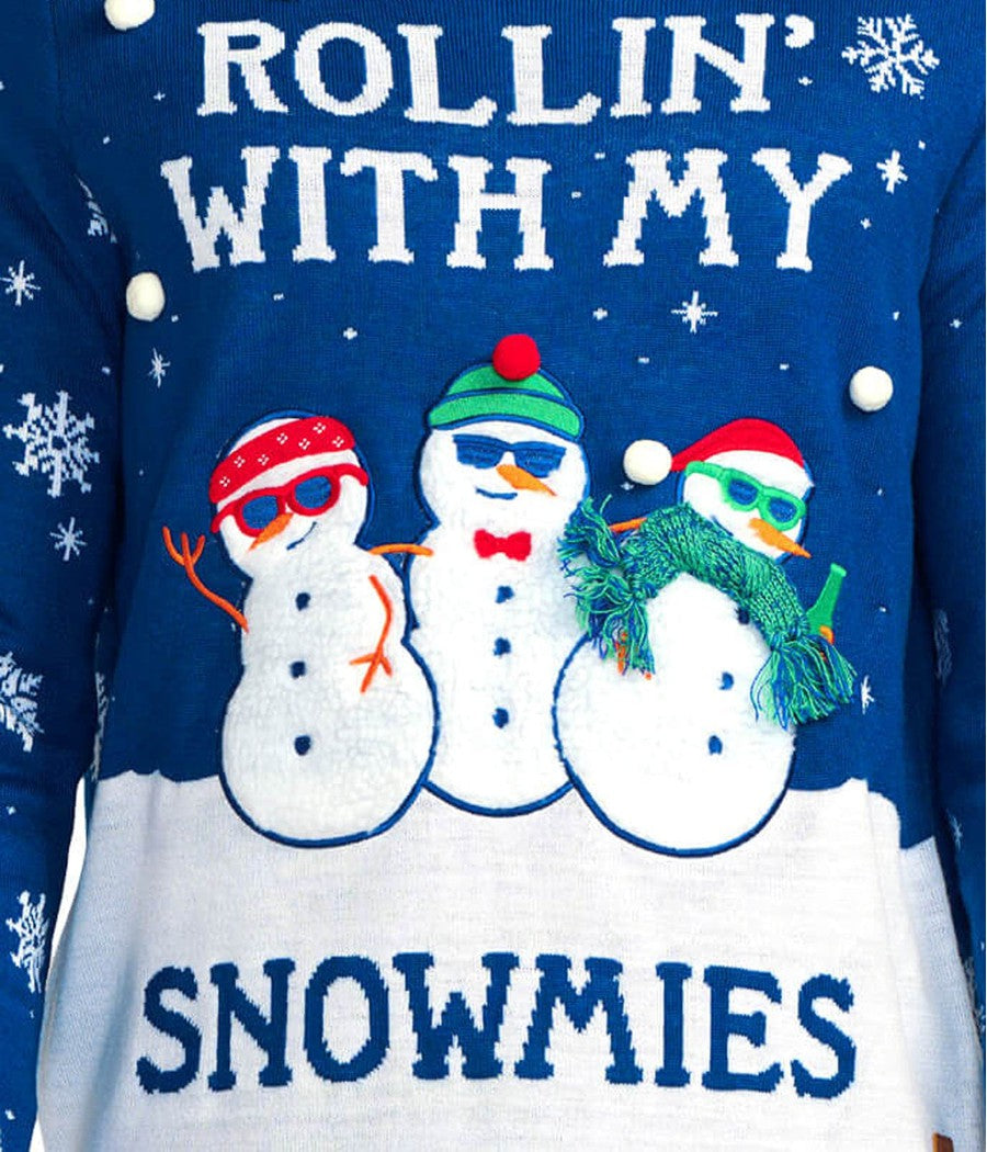 Men's Rollin' With My Snowmies Ugly Christmas Sweater - Image 3