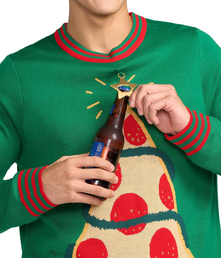 Men's Pizza Tree Ugly Christmas Sweater - Image 3