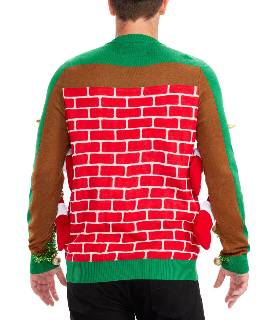 Men's Festive Fireplace Light Up Ugly Christmas Sweater - Image 2