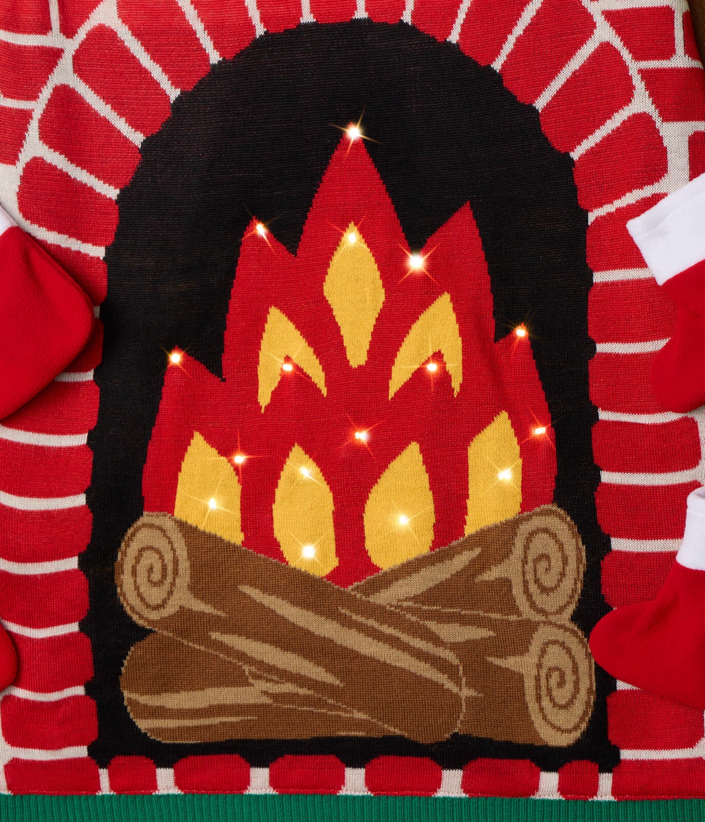 Men's Festive Fireplace Light Up Ugly Christmas Sweater - Image 6