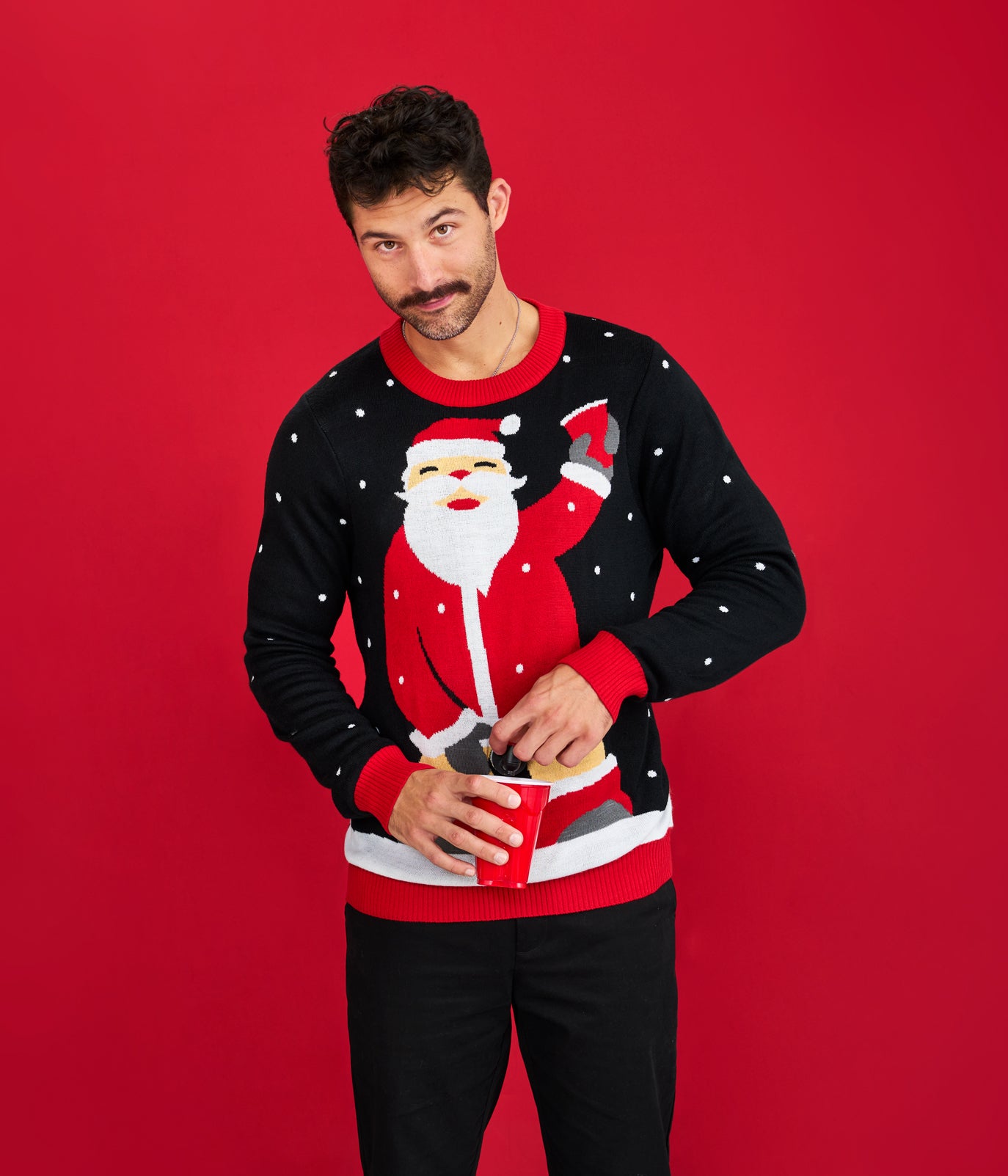 Men's Jolly Juice Dispenser Ugly Christmas Sweater - Image 3