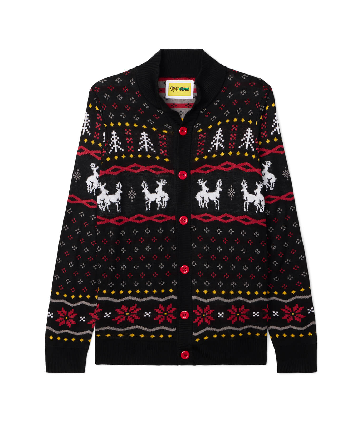 Men's Naughty Reindeer Ugly Christmas Cardigan Sweater - Image 5