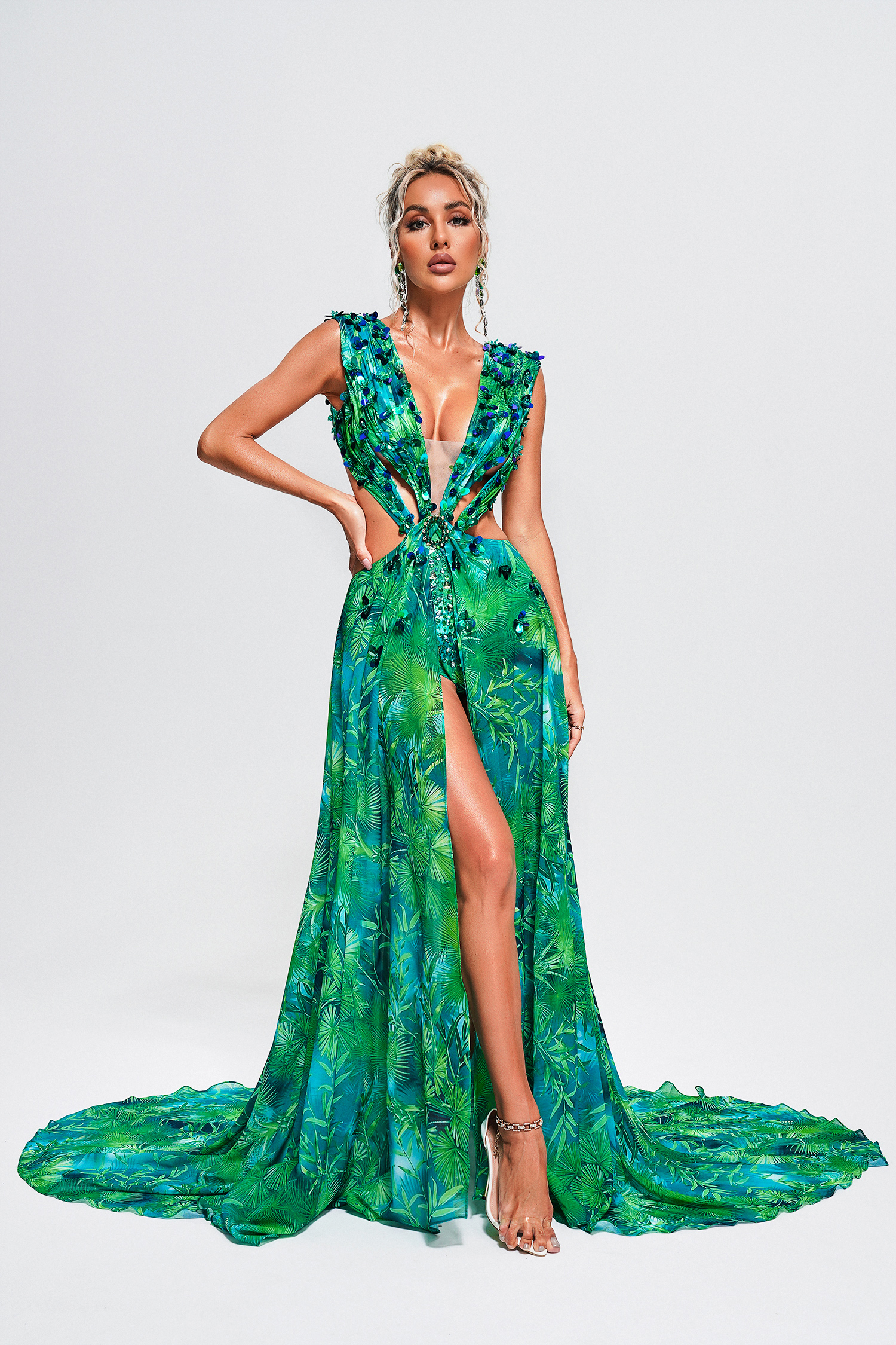 Yoland Printed Embellished Maxi Dress - Image 2